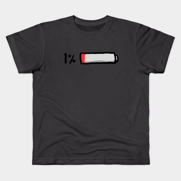 low battery Kids T-Shirt by Cerealbox Labs